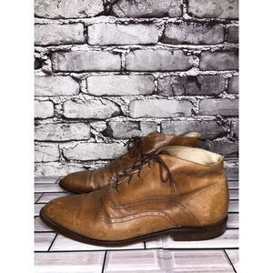 Mare Uomo Brown Leather Oxford Ankle Lace Up Boots Dress Shoes Men Sz 44EU/11 US